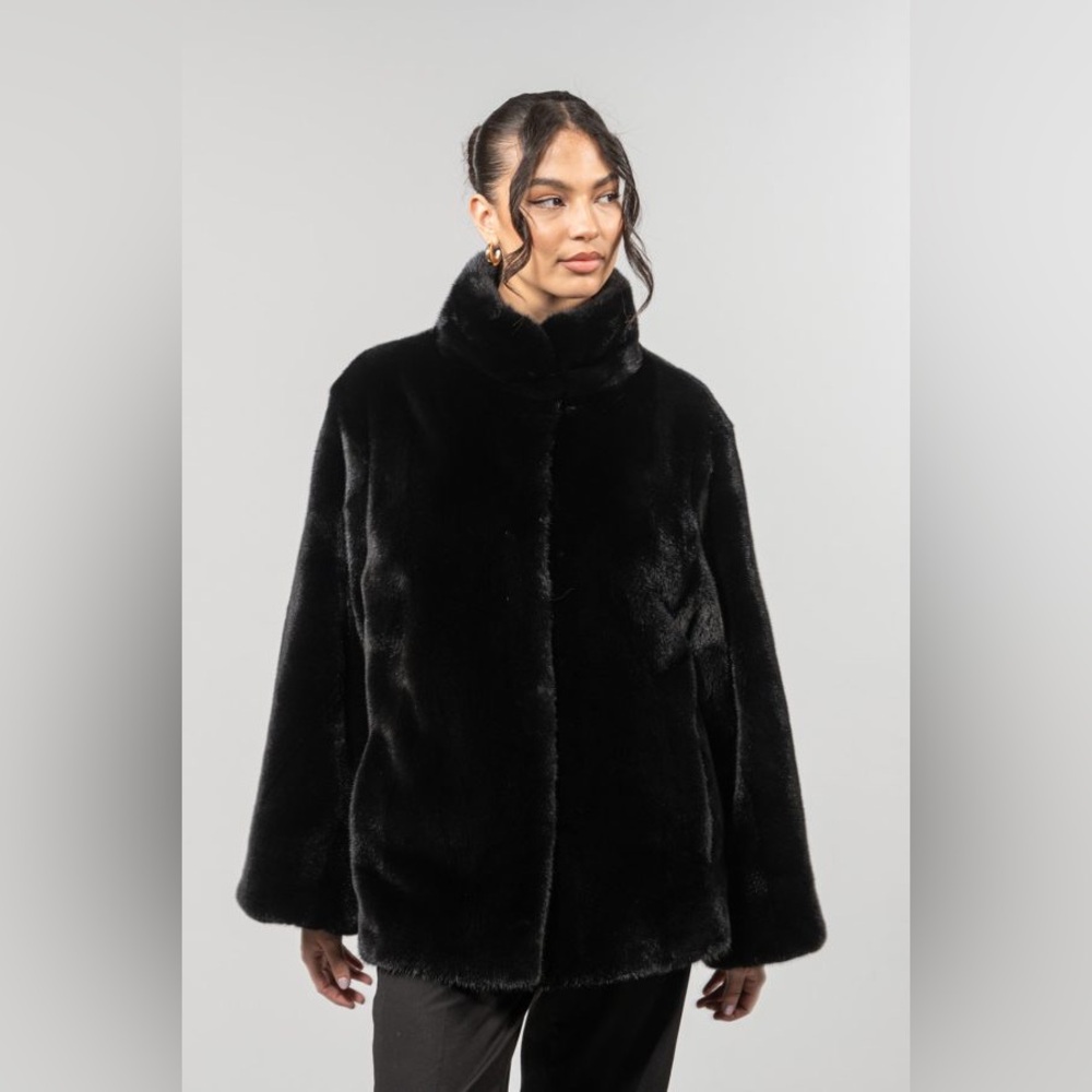 Giacca Black Reversible Faux Fur Teddy Jacket – Size XXL